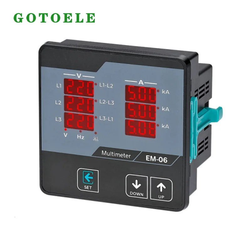 EM-06 Meter Panel Digital Arus Voltan Tiga Fasa